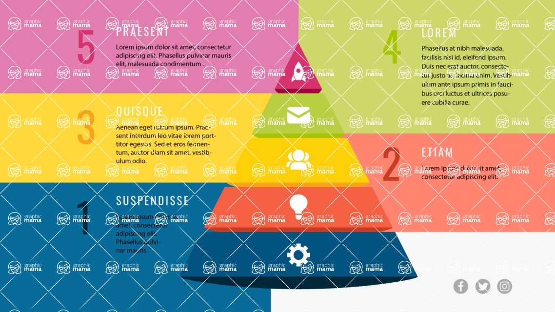 Infographic Templates Collection - Vector, Photoshop, PowerPoint, Google Slides - Colorful Pyramid Infographic Template